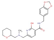 N-(1,3-benzodioxol-5-ylmethyl)-2-hydroxy-6-{[methyl(tetrahydro-2H-pyran-2-ylmethyl)amino]methyl}nicotinamide