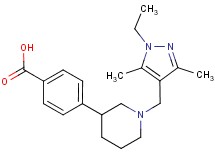 4-{1-[(1-ethyl-3,5-dimethyl-1H-pyrazol-4-yl)methyl]piperidin-3-yl}benzoic acid