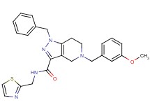 1-benzyl-5-(3-methoxybenzyl)-N-(1,3-thiazol-2-ylmethyl)-4,5,6,7-tetrahydro-1H-pyrazolo[4,3-c]pyridine-3-carboxamide