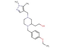 2-[4-[(1,5-dimethyl-1H-pyrazol-4-yl)methyl]-1-(4-ethoxybenzyl)-2-piperazinyl]ethanol