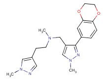 N-{[3-(2,3-dihydro-1,4-benzodioxin-6-yl)-1-methyl-1H-pyrazol-4-yl]methyl}-N-methyl-2-(1-methyl-1H-pyrazol-4-yl)ethanamine