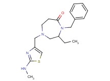 4-benzyl-3-ethyl-1-{[2-(methylamino)-1,3-thiazol-4-yl]methyl}-1,4-diazepan-5-one