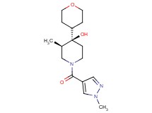 (3R*,4R*)-3-methyl-1-[(1-methyl-1H-pyrazol-4-yl)carbonyl]-4-(tetrahydro-2H-pyran-4-yl)-4-piperidinol