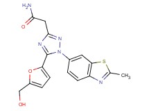 2-[5-[5-(hydroxymethyl)-2-furyl]-1-(2-methyl-1,3-benzothiazol-6-yl)-1H-1,2,4-triazol-3-yl]acetamide