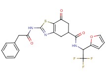 7-oxo-2-[(phenylacetyl)amino]-N-[2,2,2-trifluoro-1-(2-furyl)ethyl]-4,5,6,7-tetrahydro-1,3-benzothiazole-5-carboxamide
