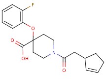 1-(cyclopent-2-en-1-ylacetyl)-4-(2-fluorophenoxy)piperidine-4-carboxylic acid