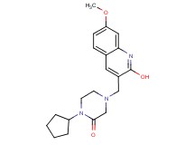 1-cyclopentyl-4-[(2-hydroxy-7-methoxy-3-quinolinyl)methyl]-2-piperazinone