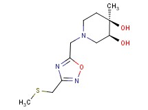 (3S*,4R*)-4-methyl-1-({3-[(methylthio)methyl]-1,2,4-oxadiazol-5-yl}methyl)piperidine-3,4-diol
