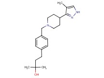 2-methyl-4-(4-{[4-(4-methyl-1H-pyrazol-3-yl)piperidin-1-yl]methyl}phenyl)butan-2-ol