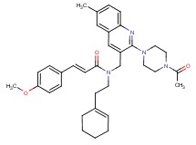 (2E)-N-{[2-(4-acetyl-1-piperazinyl)-6-methyl-3-quinolinyl]methyl}-N-[2-(1-cyclohexen-1-yl)ethyl]-3-(4-methoxyphenyl)acrylamide