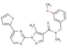 1-[4-(2-furyl)-2-pyrimidinyl]-N-(3-methoxybenzyl)-N,5-dimethyl-1H-pyrazole-4-carboxamide