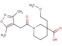 1-[(3,5-dimethyl-4-isoxazolyl)acetyl]-3-(2-methoxyethyl)-3-piperidinecarboxylic acid