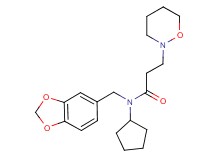 N-(1,3-benzodioxol-5-ylmethyl)-N-cyclopentyl-3-(1,2-oxazinan-2-yl)propanamide