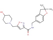 N-[(2,2-dimethyl-2,3-dihydro-1-benzofuran-5-yl)methyl]-5-[(4-hydroxypiperidin-1-yl)methyl]isoxazole-3-carboxamide