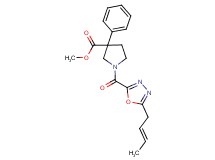 methyl 1-({5-[(2E)-but-2-en-1-yl]-1,3,4-oxadiazol-2-yl}carbonyl)-3-phenylpyrrolidine-3-carboxylate