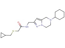 N-[(5-cyclohexyl-4,5,6,7-tetrahydropyrazolo[1,5-a]pyrazin-2-yl)methyl]-2-[(cyclopropylmethyl)thio]acetamide