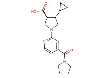 (3S*,4S*)-4-cyclopropyl-1-[4-(1-pyrrolidinylcarbonyl)-2-pyridinyl]-3-pyrrolidinecarboxylic acid