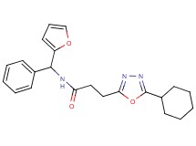 3-(5-cyclohexyl-1,3,4-oxadiazol-2-yl)-N-[2-furyl(phenyl)methyl]propanamide
