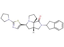 (3aS*,5S*,9aS*)-2-(2,3-dihydro-1H-inden-2-yl)-5-[2-(1-pyrrolidinyl)-1,3-thiazol-5-yl]hexahydro-7H-pyrrolo[3,4-g]pyrrolizin-1(2H)-one