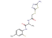 2-({[(5-amino-1,3,4-thiadiazol-2-yl)thio]acetyl}amino)-N-(2-fluoro-4-methylphenyl)propanamide