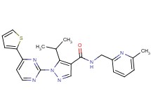 5-isopropyl-N-[(6-methyl-2-pyridinyl)methyl]-1-[4-(2-thienyl)-2-pyrimidinyl]-1H-pyrazole-4-carboxamide