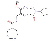 N-[(6-cyclopentyl-2-methoxy-5-oxo-6,7-dihydro-5H-pyrrolo[3,4-b]pyridin-3-yl)methyl]azepane-4-carboxamide