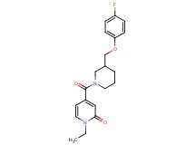 1-ethyl-4-({3-[(4-fluorophenoxy)methyl]-1-piperidinyl}carbonyl)-2(1H)-pyridinone