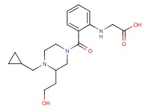 [(2-{[4-(cyclopropylmethyl)-3-(2-hydroxyethyl)piperazin-1-yl]carbonyl}phenyl)amino]acetic acid