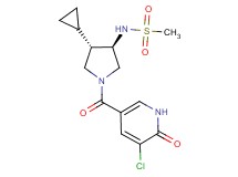 N-{(3R*,4S*)-1-[(5-chloro-6-oxo-1,6-dihydro-3-pyridinyl)carbonyl]-4-cyclopropyl-3-pyrrolidinyl}methanesulfonamide