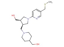 {1-[((3R*,4R*)-4-(hydroxymethyl)-1-{5-[(methylthio)methyl]pyridin-2-yl}pyrrolidin-3-yl)methyl]piperidin-4-yl}methanol