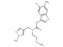 2-(5-chloro-6-methyl-1-benzofuran-3-yl)-N-(2-methoxyethyl)-N-[(1-methyl-1H-pyrazol-4-yl)methyl]acetamide