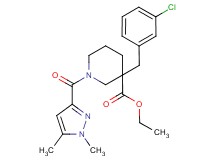 ethyl 3-(3-chlorobenzyl)-1-[(1,5-dimethyl-1H-pyrazol-3-yl)carbonyl]-3-piperidinecarboxylate