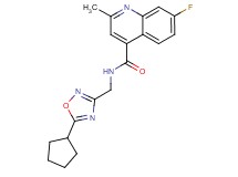 N-[(5-cyclopentyl-1,2,4-oxadiazol-3-yl)methyl]-7-fluoro-2-methyl-4-quinolinecarboxamide