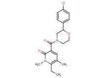 3-{[2-(4-chlorophenyl)morpholin-4-yl]carbonyl}-6-ethyl-1,5-dimethylpyridin-2(1H)-one