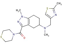 N,1-dimethyl-N-[(2-methyl-1,3-thiazol-4-yl)methyl]-3-(4-thiomorpholinylcarbonyl)-4,5,6,7-tetrahydro-1H-indazol-5-amine