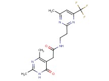 2-(2,4-dimethyl-6-oxo-1,6-dihydropyrimidin-5-yl)-N-{2-[4-methyl-6-(trifluoromethyl)pyrimidin-2-yl]ethyl}acetamide