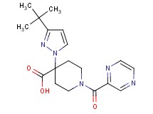 4-(3-tert-butyl-1H-pyrazol-1-yl)-1-(pyrazin-2-ylcarbonyl)piperidine-4-carboxylic acid