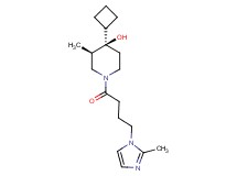(3R*,4R*)-4-cyclobutyl-3-methyl-1-[4-(2-methyl-1H-imidazol-1-yl)butanoyl]-4-piperidinol