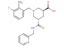 (3S*,5S*)-1-(3-fluoro-2-methylbenzyl)-5-{[(2-pyridinylmethyl)amino]carbonyl}-3-piperidinecarboxylic acid