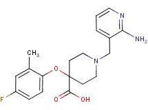 1-[(2-aminopyridin-3-yl)methyl]-4-(4-fluoro-2-methylphenoxy)piperidine-4-carboxylic acid