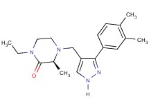 (3S)-4-{[3-(3,4-dimethylphenyl)-1H-pyrazol-4-yl]methyl}-1-ethyl-3-methyl-2-piperazinone