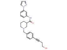 1-[4-(4-hydroxy-1-butyn-1-yl)benzyl]-N-[3-(1H-pyrazol-1-yl)phenyl]-3-piperidinecarboxamide