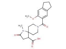 8-[(6-methoxy-2,3-dihydro-1H-inden-5-yl)carbonyl]-1-methyl-2-oxo-1,8-diazaspiro[4.5]decane-4-carboxylic acid