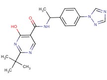 2-tert-butyl-4-hydroxy-N-{1-[4-(1H-1,2,4-triazol-1-yl)phenyl]ethyl}pyrimidine-5-carboxamide