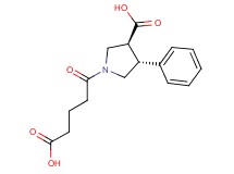 (3S*,4R*)-1-(4-carboxybutanoyl)-4-phenylpyrrolidine-3-carboxylic acid