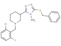 3-[5-(benzylthio)-4-methyl-4H-1,2,4-triazol-3-yl]-1-(2-chloro-6-fluorobenzyl)piperidine