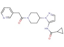 N-(1-{1-[2-(3-pyridinyl)acetyl]-4-piperidinyl}-1H-pyrazol-5-yl)cyclopropanecarboxamide