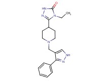 4-ethyl-5-{1-[(3-phenyl-1H-pyrazol-4-yl)methyl]piperidin-4-yl}-2,4-dihydro-3H-1,2,4-triazol-3-one
