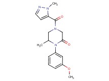 1-(3-methoxyphenyl)-6-methyl-4-[(1-methyl-1H-pyrazol-5-yl)carbonyl]-2-piperazinone