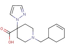 1-(cyclohex-3-en-1-ylmethyl)-4-(1H-pyrazol-1-yl)piperidine-4-carboxylic acid